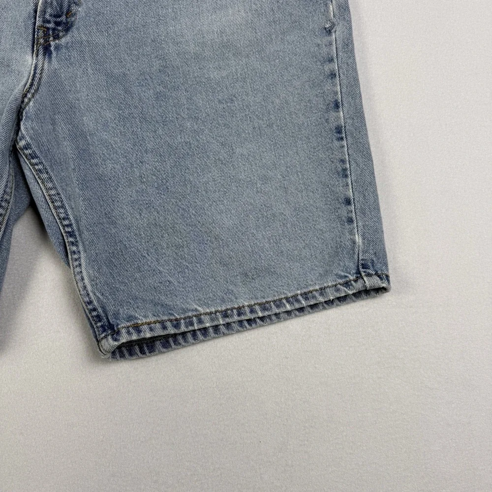 Vintage Levis 505 Mens Shorts Size 42 Distressed Light‎ Wash Blue Denim Sm Flaw